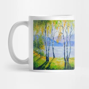 Birch trees by the river Mug